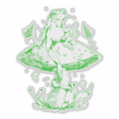 カエルとキノコ シール (正面)