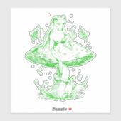 カエルとキノコ シール (シート)