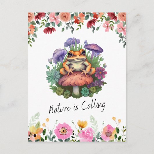 カエルとキノコ ポストカード (正面)