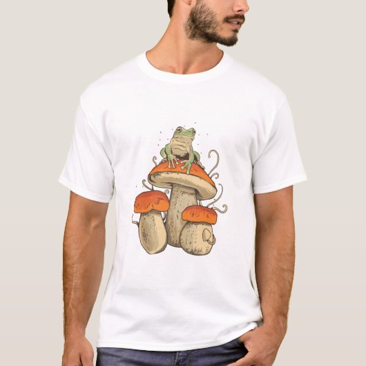 カエルとキノコ Tシャツ (正面)