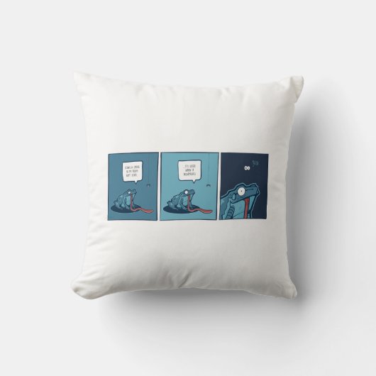 カエルとクモの漫画枕 クッション (正面)