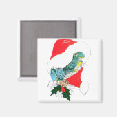 カエルとクリスマスハットのホリデーシーズン印刷 マグネット (正面/裏面)