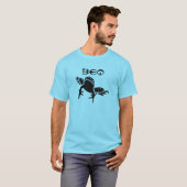 カエルとクルド語でカエルを意味するBeq、青 Tシャツ (正面フル)