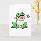 カエルとクワガタ カード (黄色い花)