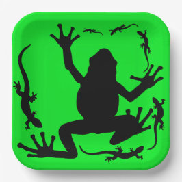 カエルとトカゲ ペーパープレート