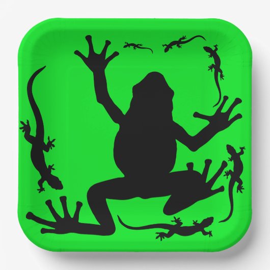 カエルとトカゲ ペーパープレート (正面)