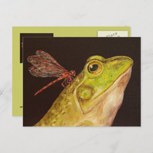 カエルとトンボはがき ポストカード (正面/裏面)