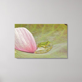 カエルとハスの花びら，中国, キャンバスプリント