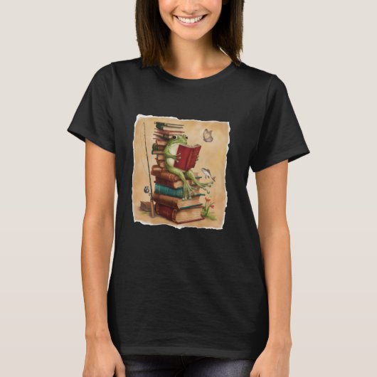 カエルとヒキガエルのかつての釣り本 カエル 読書 Tシャツ (正面)