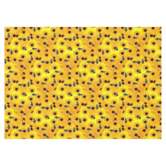 「カエルとヒマワリよくはしゃぐの自然」 テーブルクロス (正面(横))