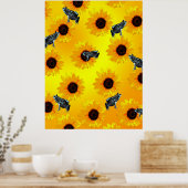 カエルとヒマワリ、ポスター ポスター (キッチン)