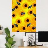 カエルとヒマワリ、ポスター ポスター (ホームオフィス)