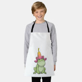 カエルとプルメリア エプロン (着用した状態)
