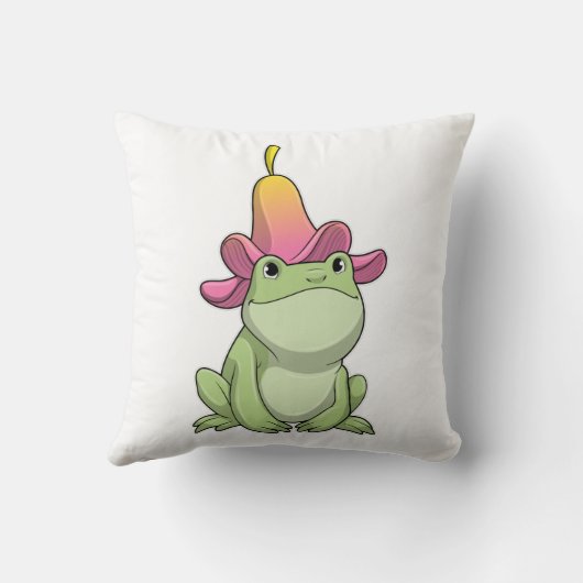 カエルとプルメリア クッション (裏面)