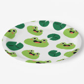 カエルとユリのパッド ペーパープレート (アングル)