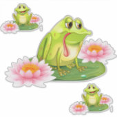 カエルとユリ シール (正面)