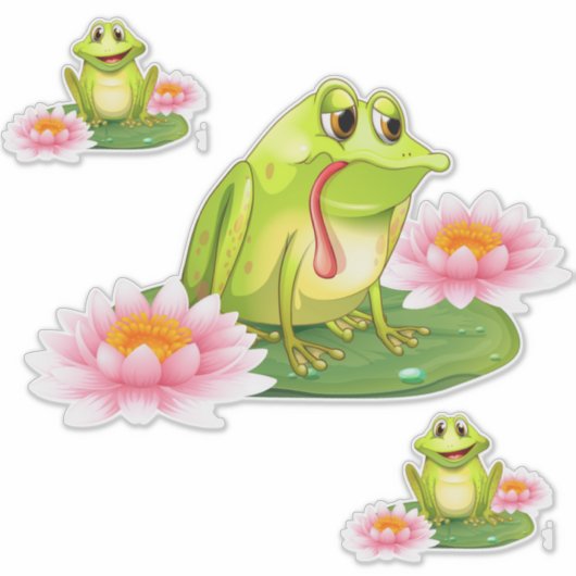カエルとユリ シール (正面)