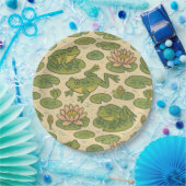 カエルとリリパット《植物》スイレンカエル ペーパープレート (パーティー)