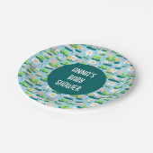 カエルとリリーのパッドかわいい誕生日ベビーシャワー ペーパープレート (アングル)