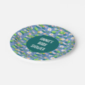 カエルとリリーのパッドかわいい誕生日ベビーシャワー ペーパープレート (アングル)