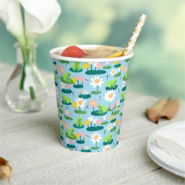 カエルとリリーのパッドかわいい誕生日ベビーシャワー 紙コップ