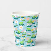 カエルとリリーのパッドかわいい誕生日ベビーシャワー 紙コップ (裏面)