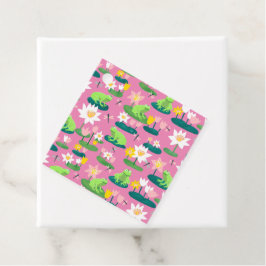 カエルとリリーパッドかわいい赤ちゃんシャワー誕生日子供 フェイバータグ