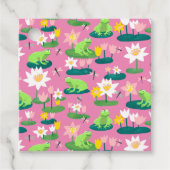 カエルとリリーパッドかわいい赤ちゃんシャワー誕生日子供 フェイバータグ (正面)