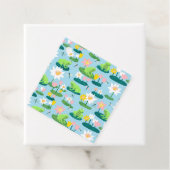 カエルとリリーパッドかわいい赤ちゃんシャワー誕生日子供 フェイバータグ (インサイチュ)