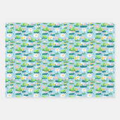 カエルとリリーパッドかわいい赤ちゃんシャワー誕生日子供 ラッピングペーパーシート (正面)