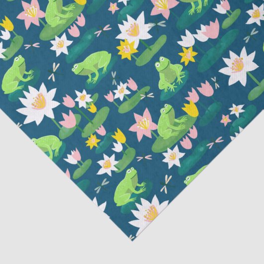 カエルとリリーパッドかわいい赤ちゃんシャワー誕生日子供 薄葉紙 (詳細)