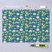 カエルとリリーパッドかわいい赤ちゃんシャワー誕生日子供 薄葉紙 (クラフト)