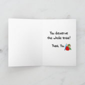 カエルとリンゴ良い先生感謝ありがとう サンキューカード (内部)