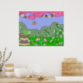 カエルとレディーバグ ポスター (キッチン)