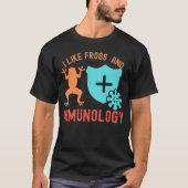 カエルと免疫学が好き Tシャツ (正面)