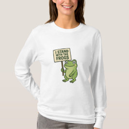 カエルと共に生きる - ミニマリストタイポグラフィTシャツ Tシャツ