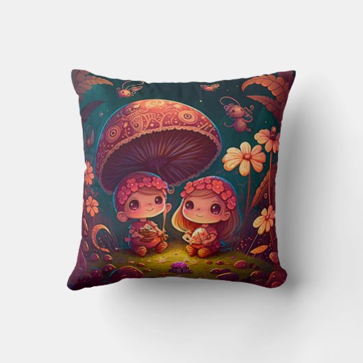 カエルと彼の会社遊の投げのまわりに柱 クッション (裏面)