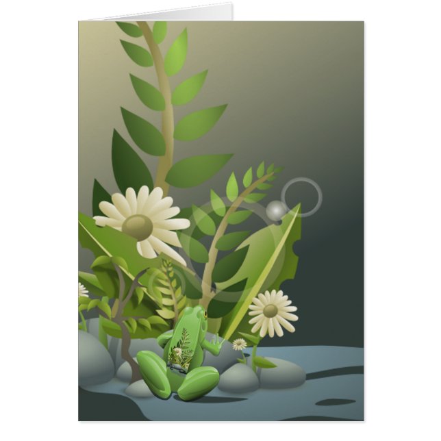 カエルと植物のタトゥーカード (正面)