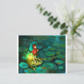 カエルと池の小さな女の子.jpg ポストカード (スタンド正面)