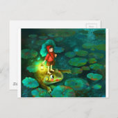 カエルと池の小さな女の子.jpg ポストカード (正面/裏面)