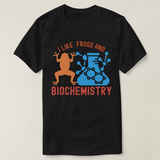 カエルと生化学が好き Tシャツ (デザイン正面)