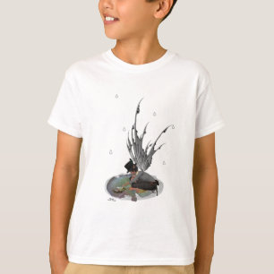 カエルと男の子の雨の妖精Tシャツ Tシャツ