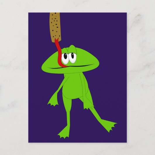 カエルと紙はがき ポストカード (正面)