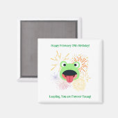 カエルと花火デザイン マグネット (正面/裏面)