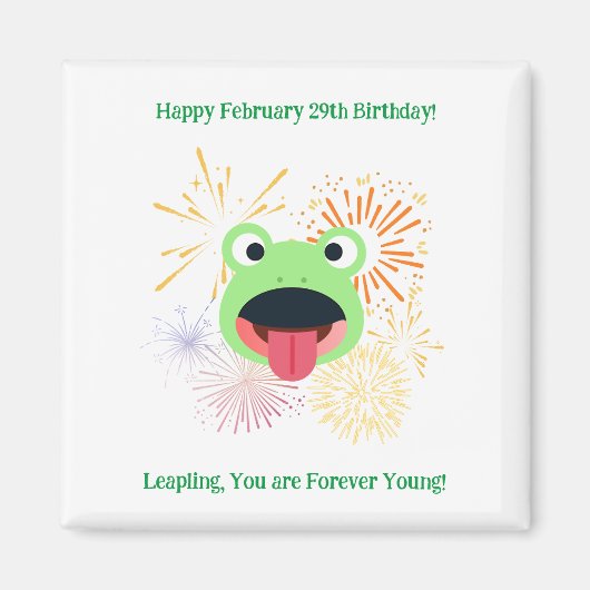 カエルと花火デザイン マグネット (正面)