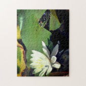 カエルと蓮の水百合花 ジグソーパズル (縦)