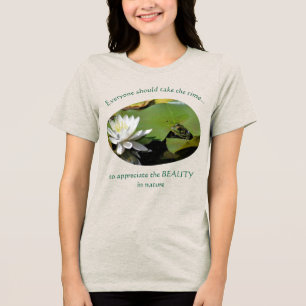 カエルと蓮の花のインスピレーションの引用 トライブレンドＴシャツ