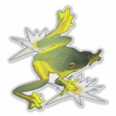 カエルと蓮の花絵を描油、 シール (正面)