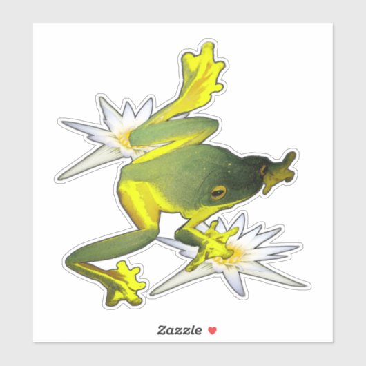 カエルと蓮の花絵を描油、 シール (シート)