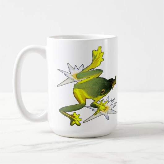 カエルと蓮の花、コーヒーマグ コーヒーマグカップ (左)